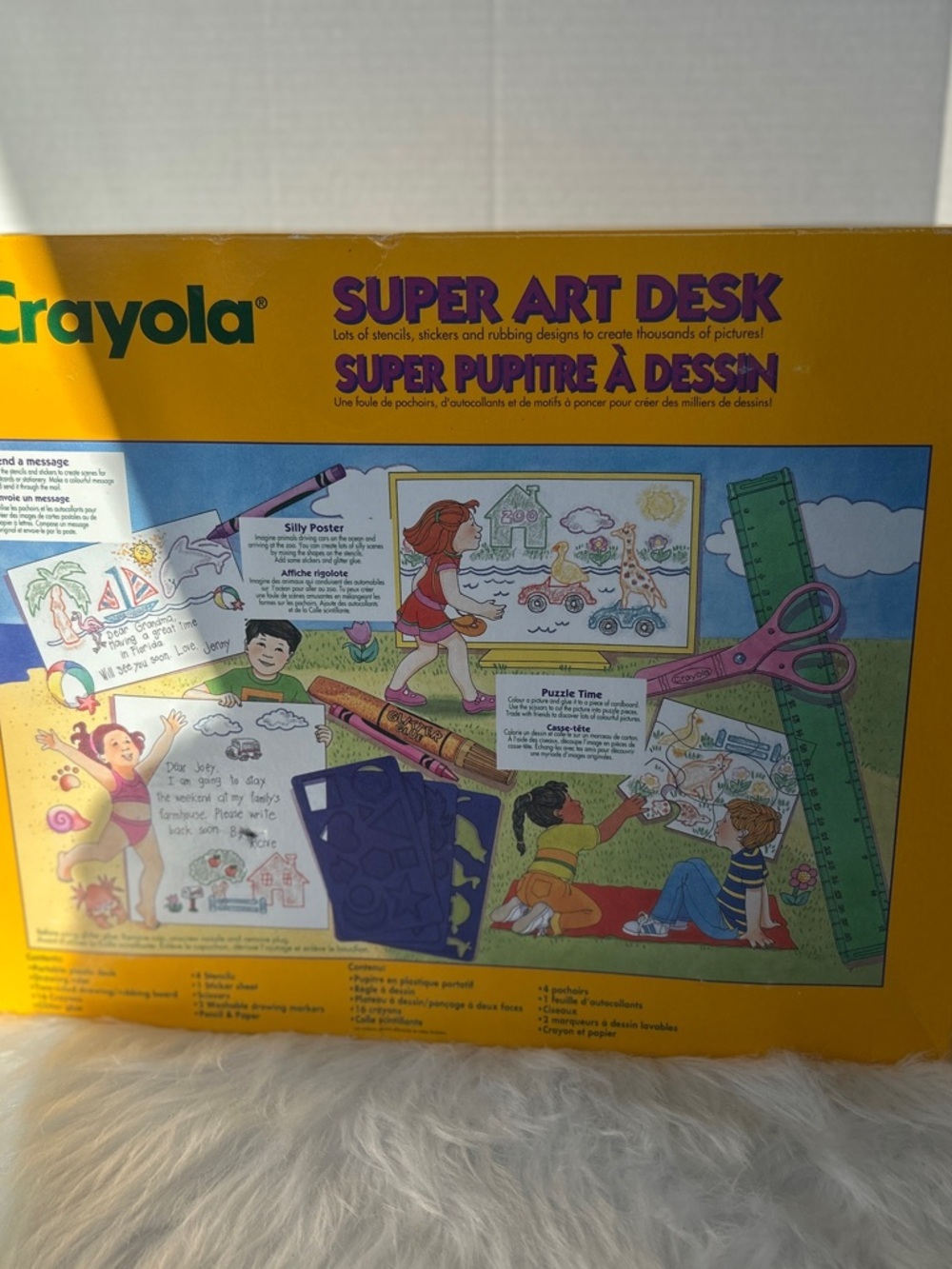 Retro Crayola 1994 Super Art Desk - Yellow Box with Purple Desk - Picture 2 of 6